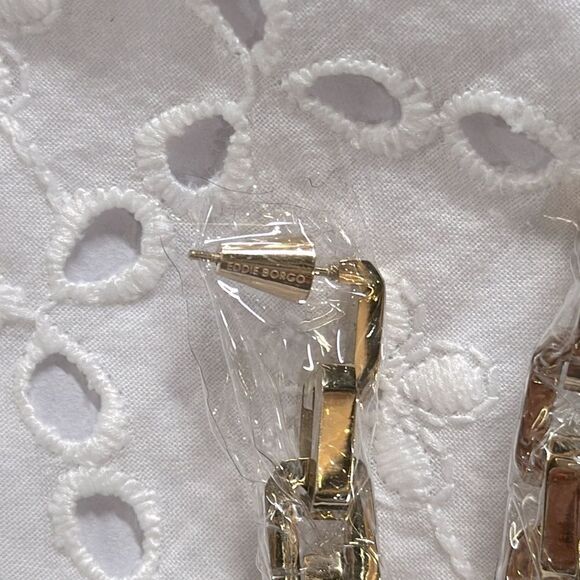 Eddie Borgo Old Money Supra Link 12K Gold Plated Vermeil Chunky Earrings - Picture 3 of 5